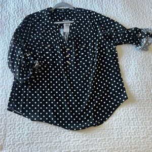 Torrid Black and White Polka Dot Blouse NWT size 1